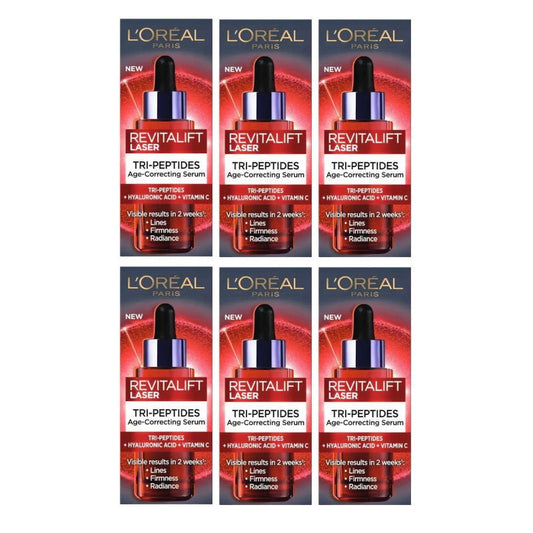 6x L'Oreal Paris Revitalift Tri-Peptides Laser Serum 50ml