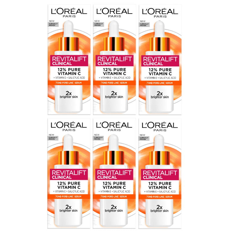 6x L'Oreal Paris Revitalift Vitamin C Serum 30mL