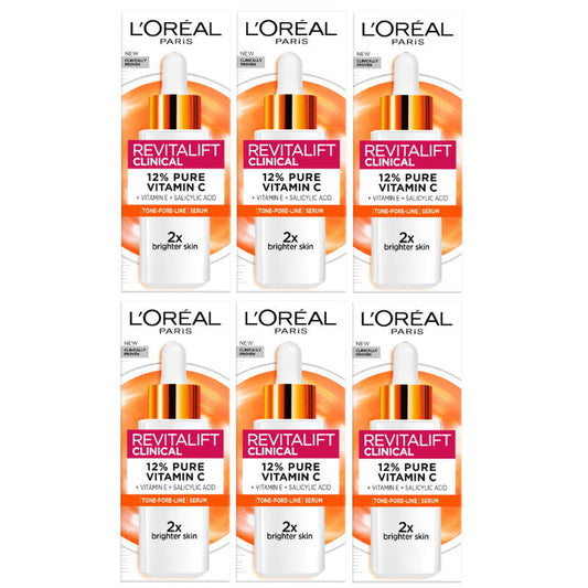 6x L'Oreal Paris Revitalift Vitamin C Serum 30mL
