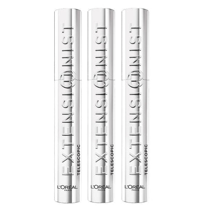 3x L'Oreal Paris Telescopic Extensionist Lengthening Mascara Black 9.9ml