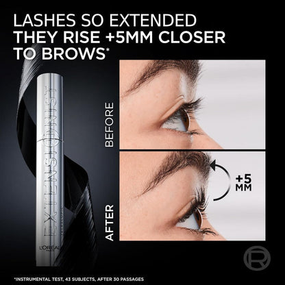 L'Oreal Extremist Mascara with before and after effects on eyelashes