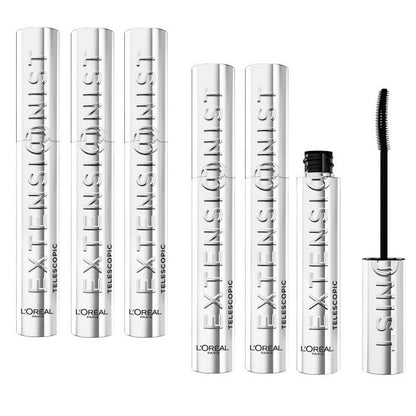 6x L'Oreal Paris Telescopic Extensionist Lengthening Mascara Black 9.9ml