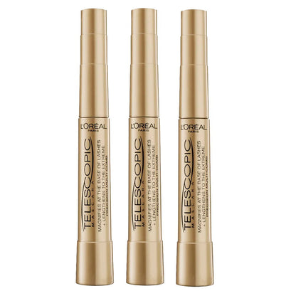 3x L'Oreal Paris Telescopic Mascara 8ml Black