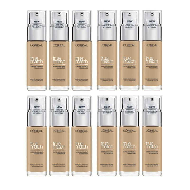12x L'Oreal Paris True Match Liquid Foundation 3.D/3.W Warm Undertone