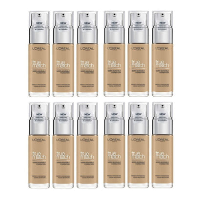 12x L'Oreal Paris True Match Liquid Foundation 3.D/3.W Warm Undertone