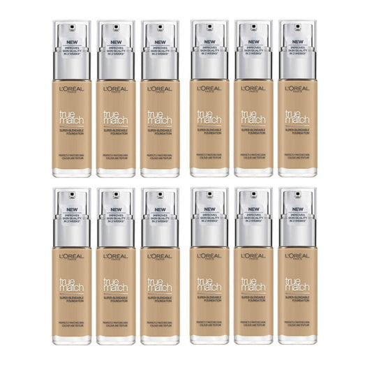 12x L'Oreal Paris True Match Liquid Foundation 3.D/3.W Warm Undertone