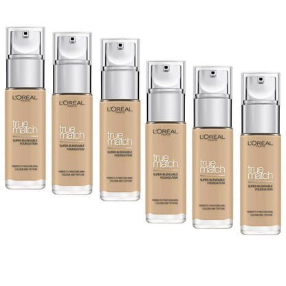 6x L'Oreal Paris True Match Liquid Foundation 3.N Neutral Undertone