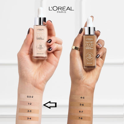 6x L'Oreal Paris True Match Nude Plumping Tinted Serum 30ml 1-2 Rosy Light