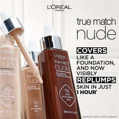 3x L'Oreal Paris True Match Nude Plumping Tinted Serum 30ml 1-2 Rosy Light