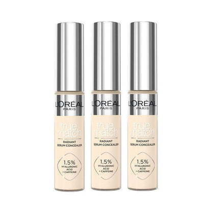 3x L'Oreal Paris True Match Radiant Serum Concealer 11ml 1N Light
