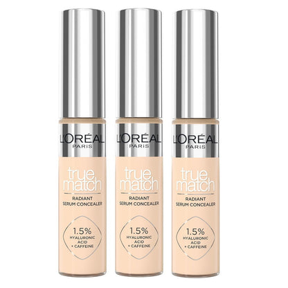 3x L'Oreal Paris True Match Radiant Serum Concealer 11ml 2R Light Medium