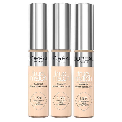 3x L'Oreal Paris True Match Radiant Serum Concealer 11ml 3R Light Medium