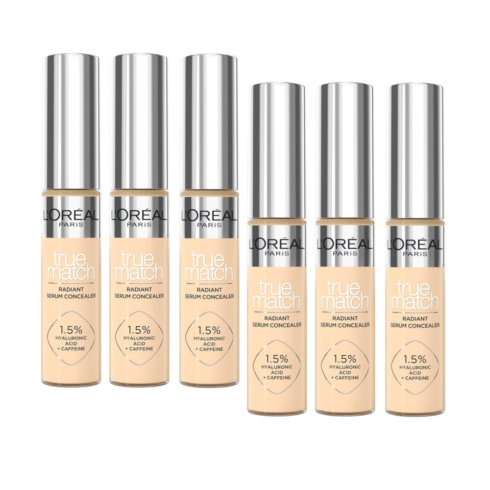 6x L'Oreal Paris True Match Radiant Serum Concealer 11ml 4N Light Medium