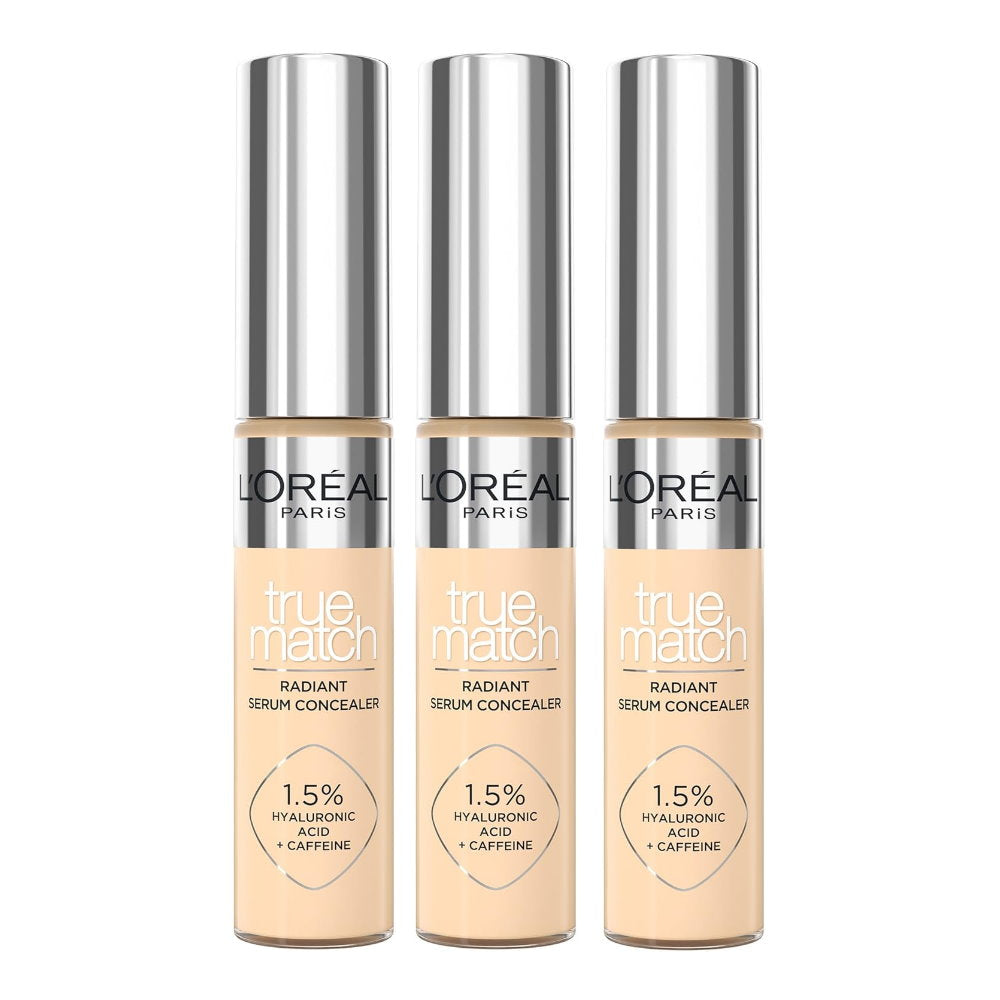 3x L'Oreal Paris True Match Radiant Serum Concealer 11ml 4N Light Medium