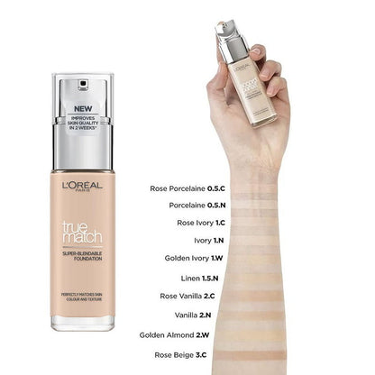 L'Oreal Paris True Match Liquid Foundation 2.R/2.C Cool Rose