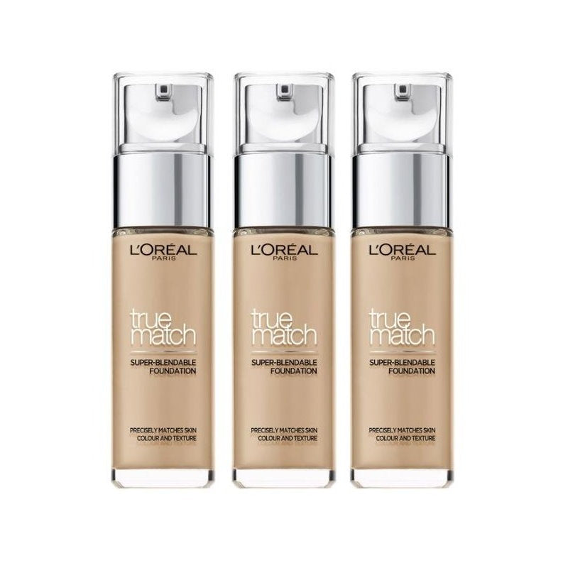 3x L'Oreal Paris True Match Liquid Foundation 3.N Neutral Undertone