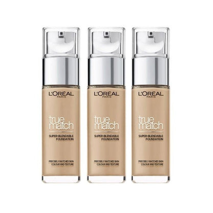 3x L'Oreal Paris True Match Liquid Foundation 3.N Neutral Undertone