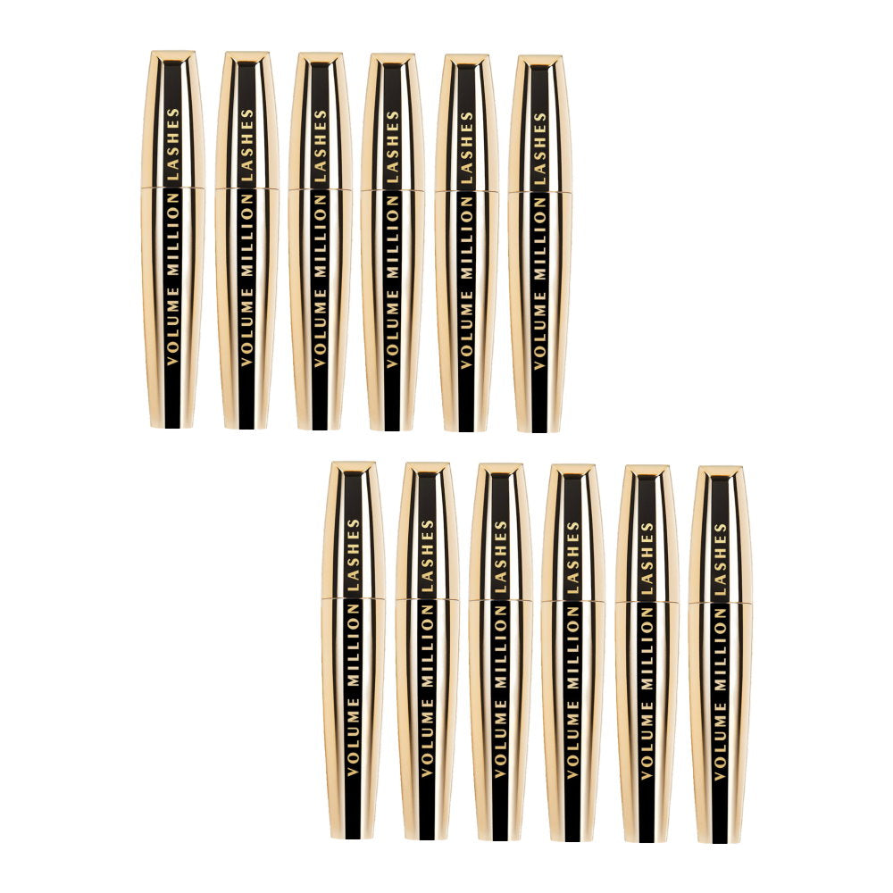 12x L'Oreal Paris Volume Million Lashes Mascara 9ml Black