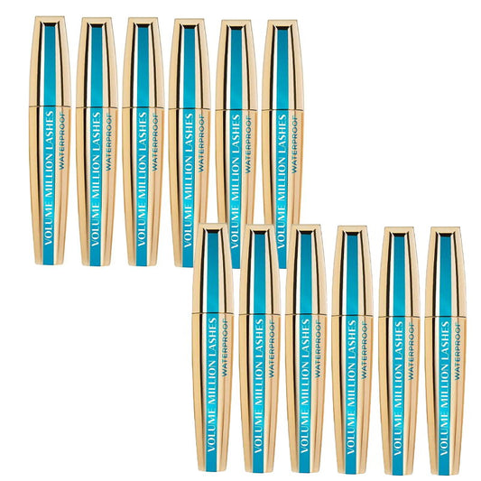 12x L'Oreal Paris Volume Million Lashes Waterproof Mascara 9ml Black