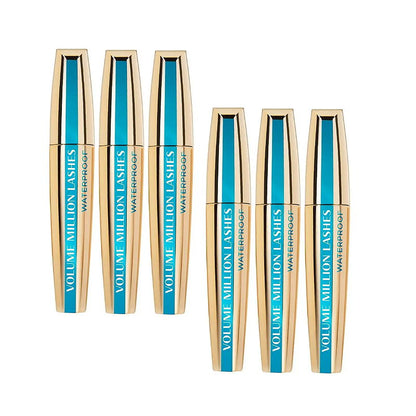 6x L'Oreal Paris Volume Million Lashes Waterproof Mascara 9ml Black