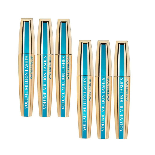 6x L'Oreal Paris Volume Million Lashes Waterproof Mascara 9ml Black