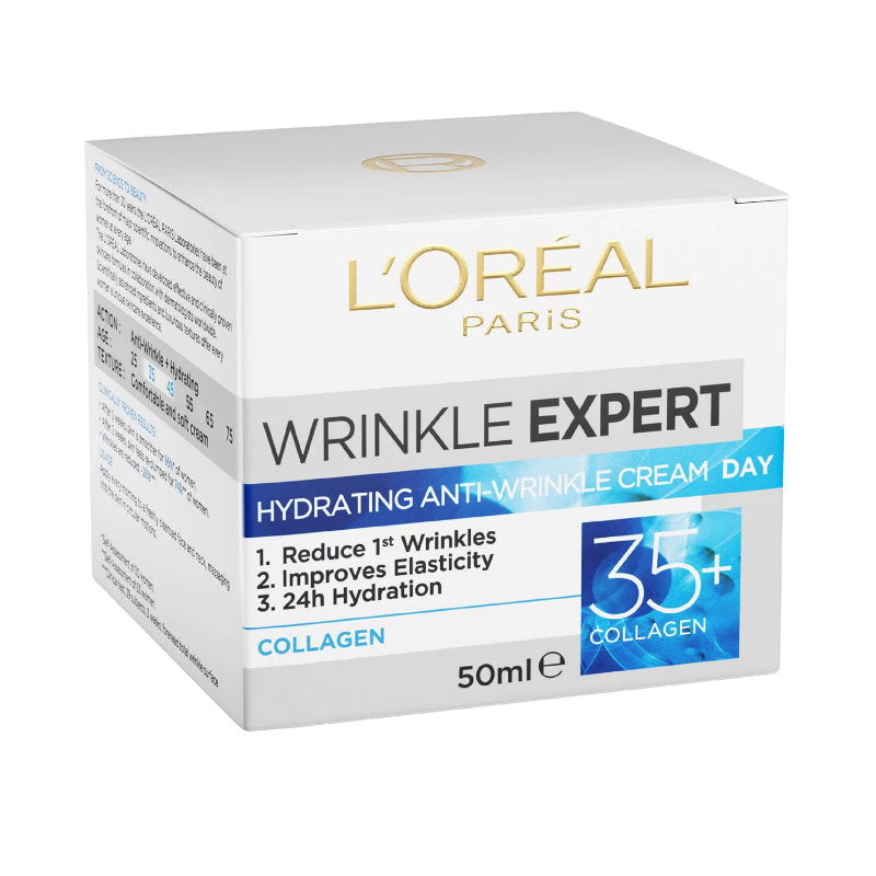 12x L'Oreal Paris Wrinkle Expert Hydrating Collagen Anti Wrinkle Day Cream 35+ 50mL