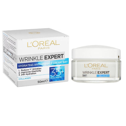 9x L'Oreal Paris Wrinkle Expert Hydrating Collagen Anti Wrinkle Day Cream 35+ 50mL