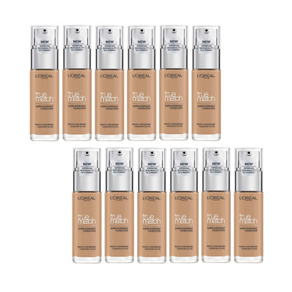 12x L'Oreal Paris True Match Liquid Foundation 30ml 4.5N Neutral Undertone
