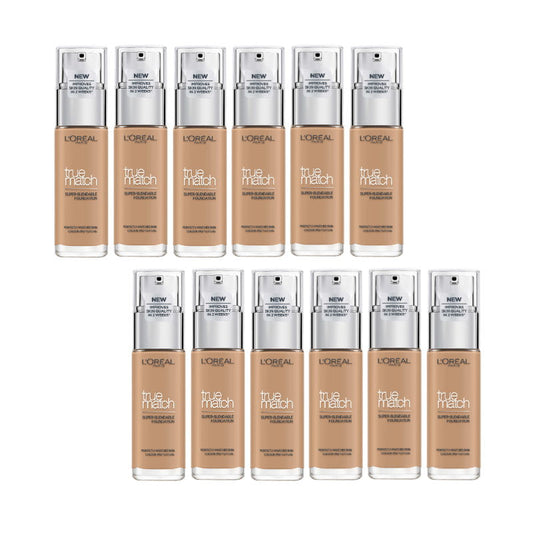 12x L'Oreal Paris True Match Liquid Foundation 30ml 4.5N Neutral Undertone
