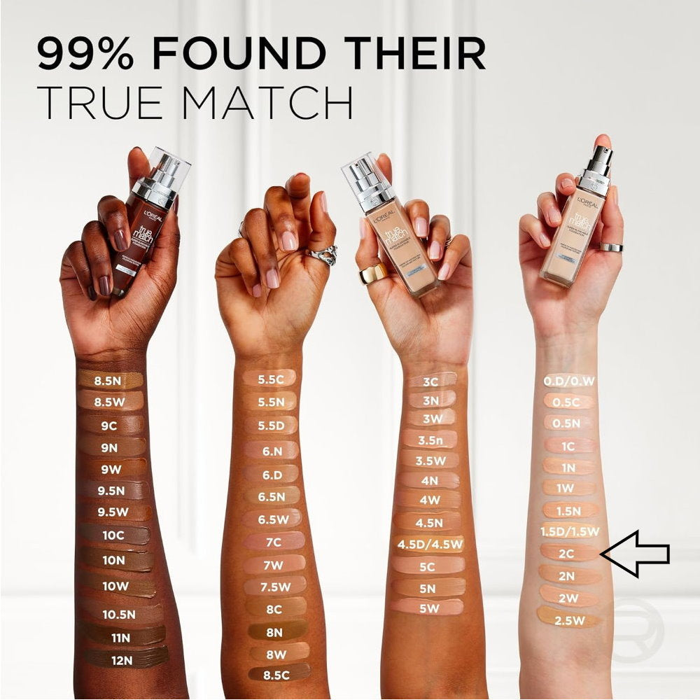 12x L'Oreal Paris True Match Liquid Foundation 2.R/2.C Cool Rose