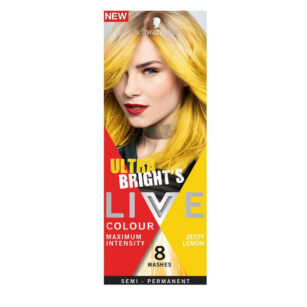 Schwarzkopf Live Colour Ultra Brights Semi-Permanent Hair Colour 8 Washes - Zesty Lemon