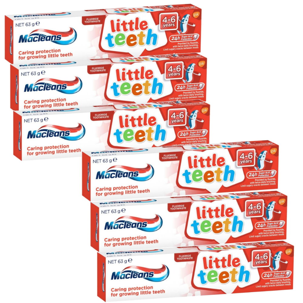 7pk Macleans Little Teeth Croc Toothbrush plus Toothpaste 4-6 years