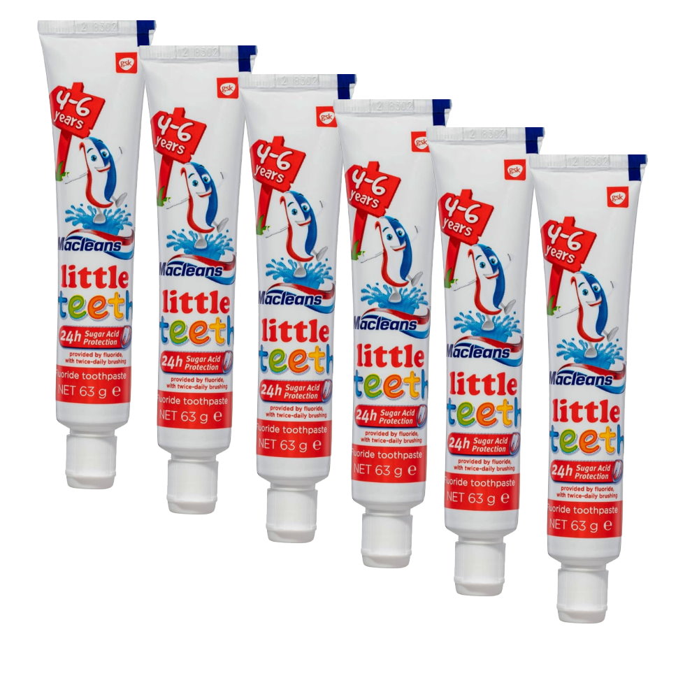 7pk Macleans Little Teeth Tiger Toothbrush plus Toothpaste 4-6 years
