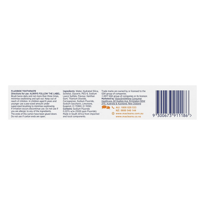 12x Macleans Little Teeth Toothpaste 4-6 years 63g