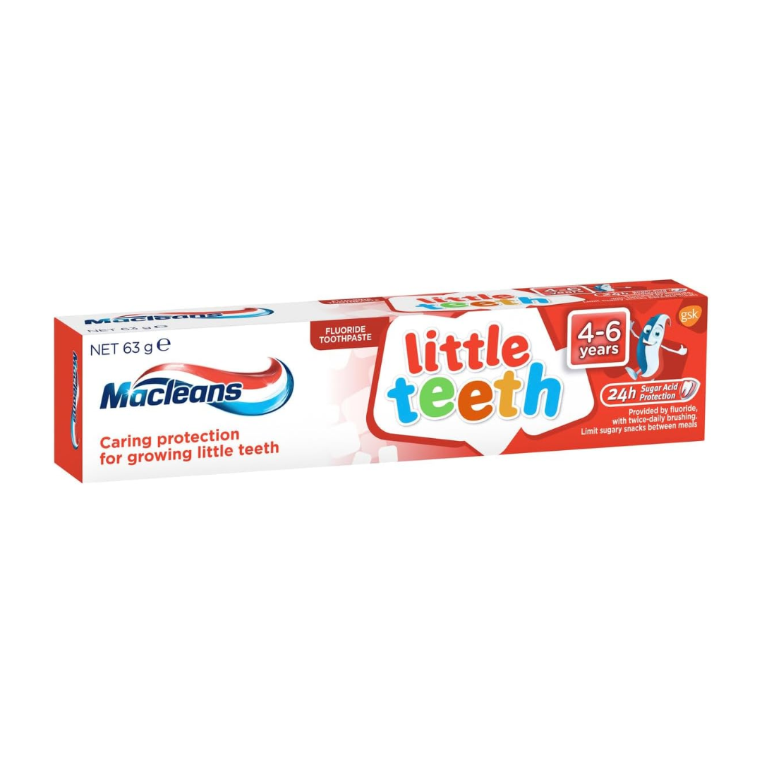 7pk Macleans Little Teeth Tiger Toothbrush plus Toothpaste 4-6 years
