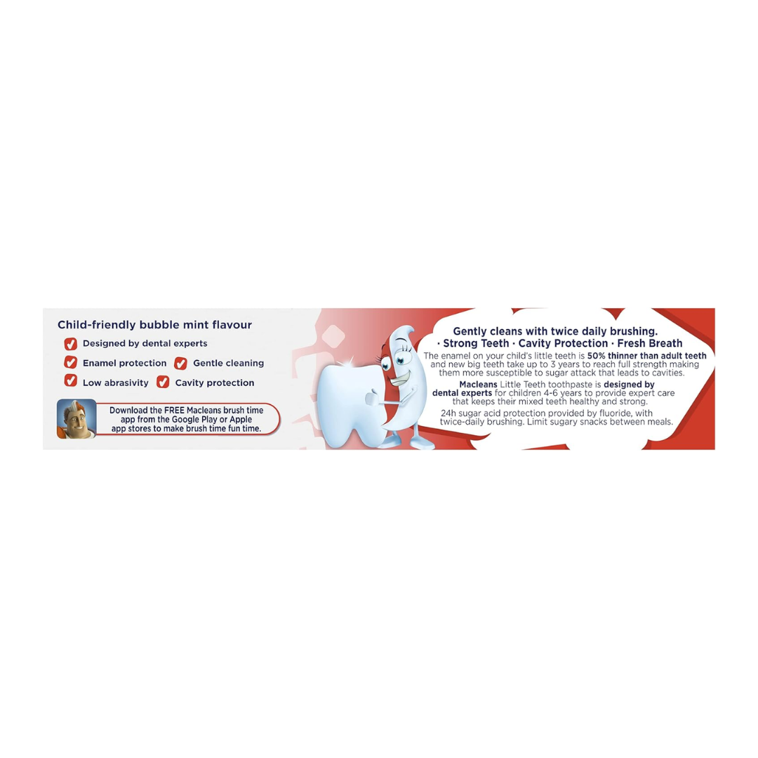 12x Macleans Little Teeth Toothpaste 4-6 years 63g