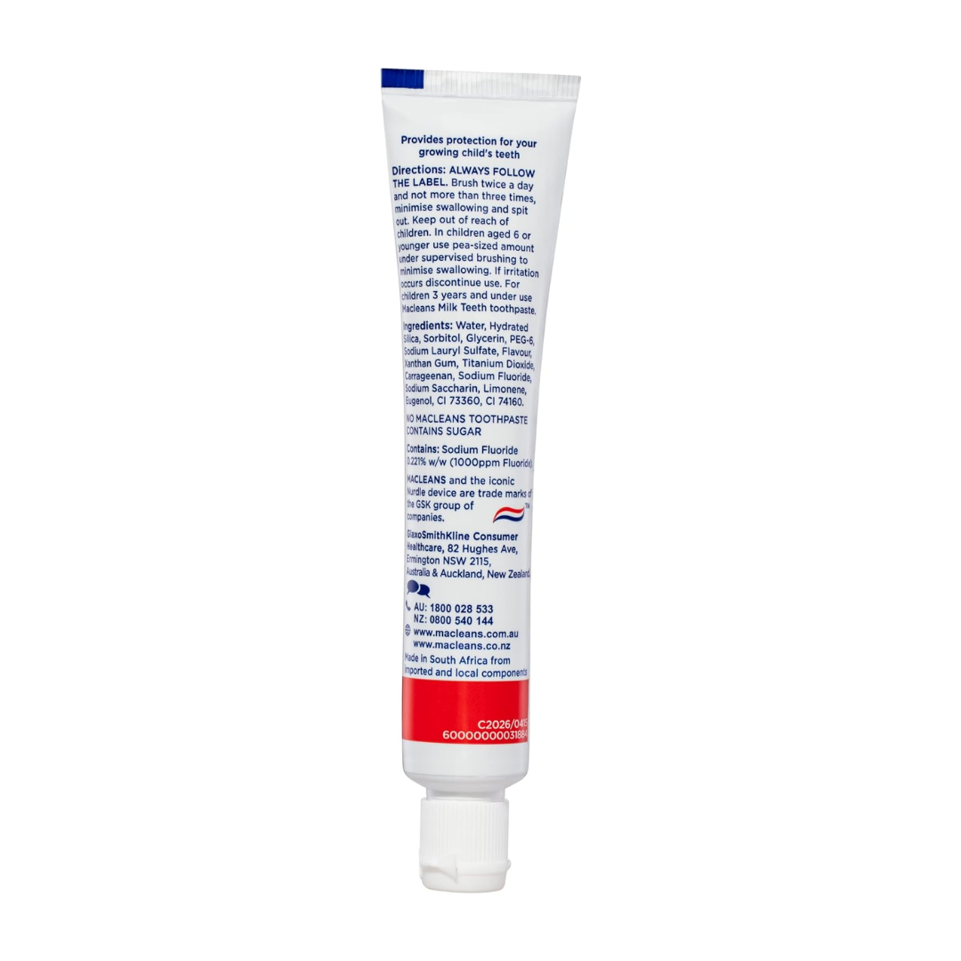 12x Macleans Little Teeth Toothpaste 4-6 years 63g