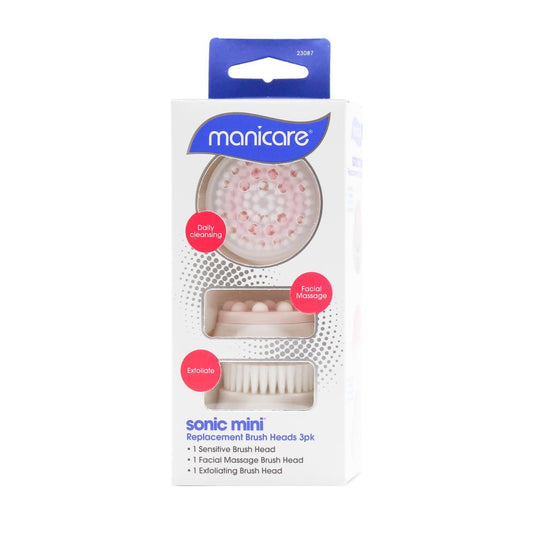 Manicare Sonic Mini Facial Cleanser Replacement Brush Heads 3 Pack