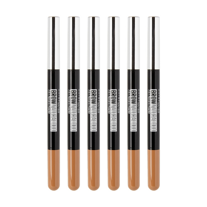 6x Maybelline Brow Natural Duo 2 in 1 Pencil and Powder Light Brown