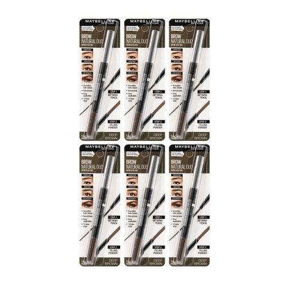 6x Maybelline Brow Natural Duo Define & Fill Duo Deep Brown 0.15g