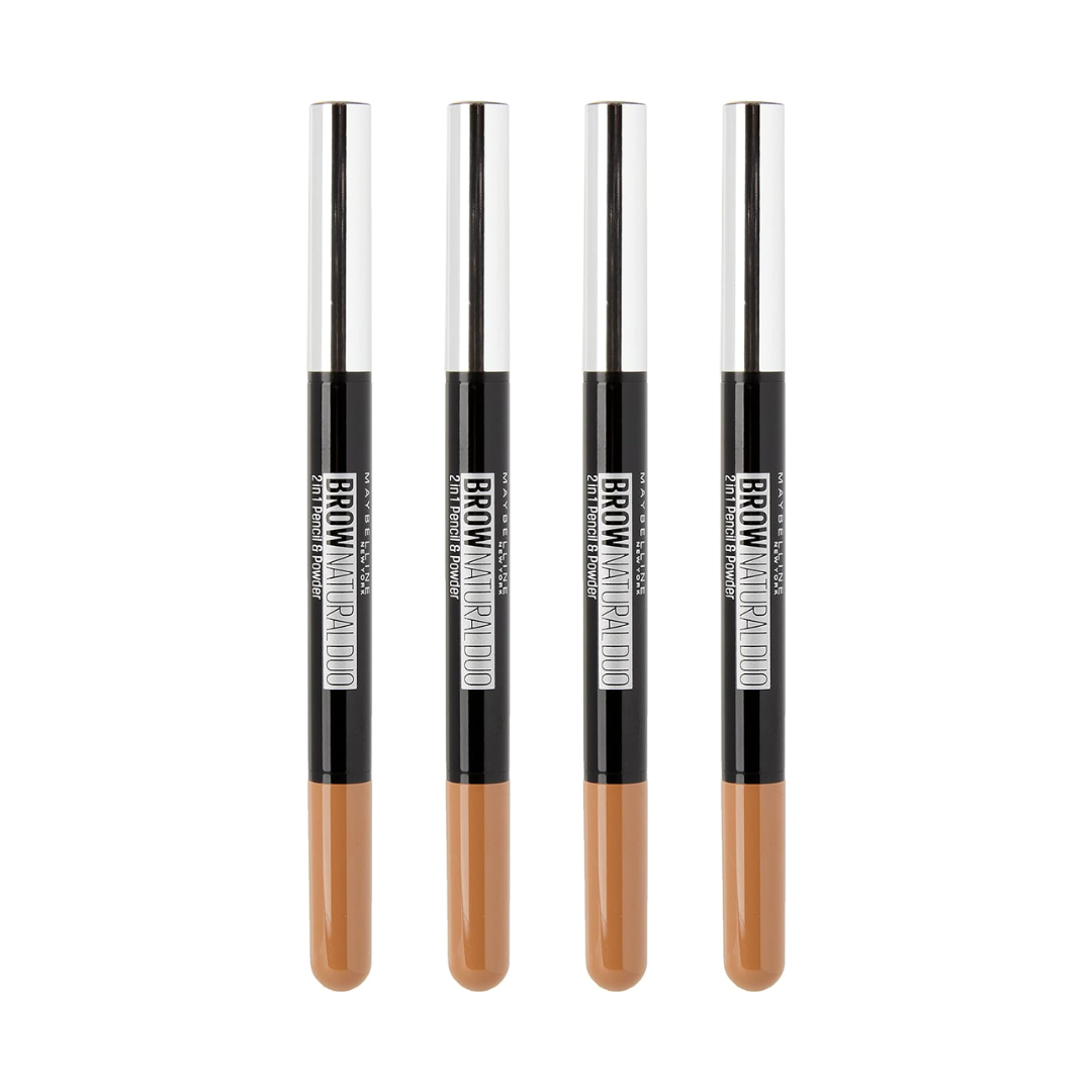 4x Maybelline Brow Natural Duo Define & Fill Duo Light Brown (Carded)