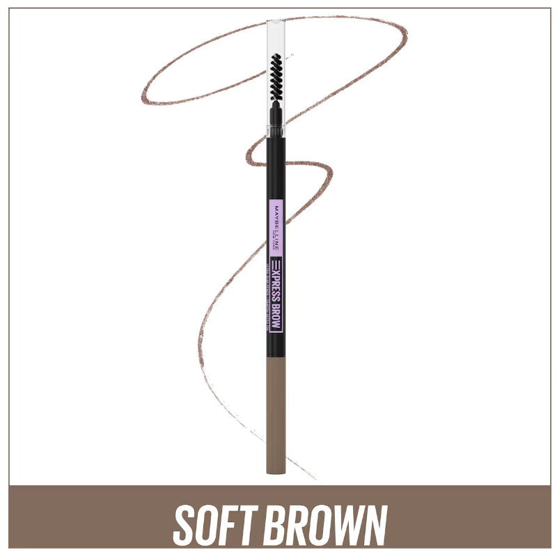 3x Maybelline Brow Ultra Slim Eyebrow Pencil 02 Soft Brown