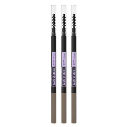 3x Maybelline Brow Ultra Slim Eyebrow Pencil 02 Soft Brown