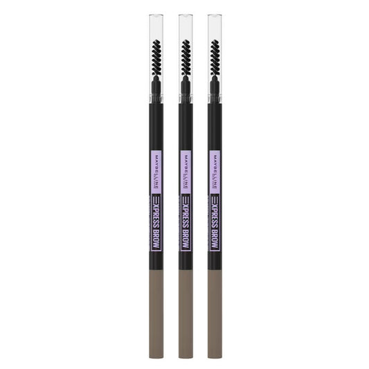 3x Maybelline Brow Ultra Slim Eyebrow Pencil 02 Soft Brown