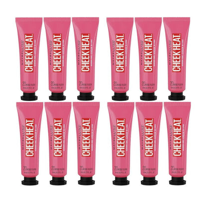 12x Maybelline Cheek Heat Sheer Gel Cream Blush 8ml 20 Rose Flush