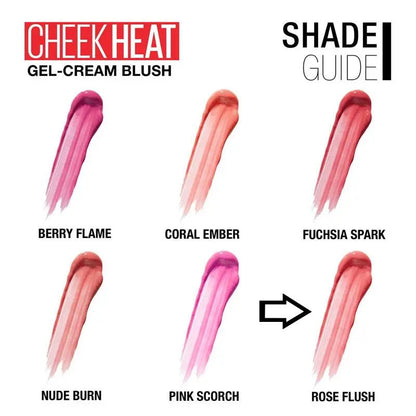 12x Maybelline Cheek Heat Sheer Gel Cream Blush 8ml 20 Rose Flush