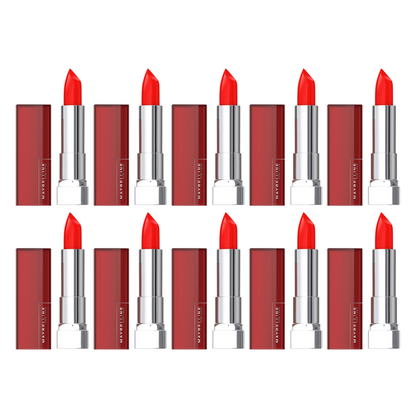10x Maybelline Color Sensational Cream Lipstick 344 Coral Rise 4.2g