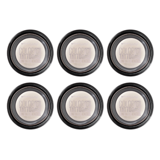 6x Maybelline Color Tattoo 24HR Eyeshadow 45 Infinite White