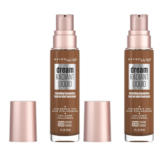 2x Maybelline Dream Radiant Liquid Foundation 30ml 130 Cocoa