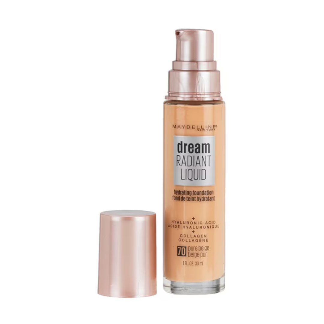 12pk Maybelline Dream Radiant Liquid Hydrating Foundation 70 Pure Beige - Makeup Warehouse Australia
